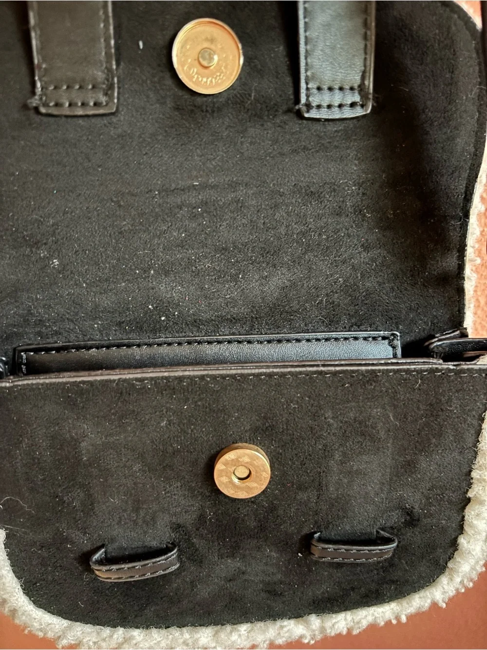 Amani Suede Black and Cream Women's Crossbody Bag